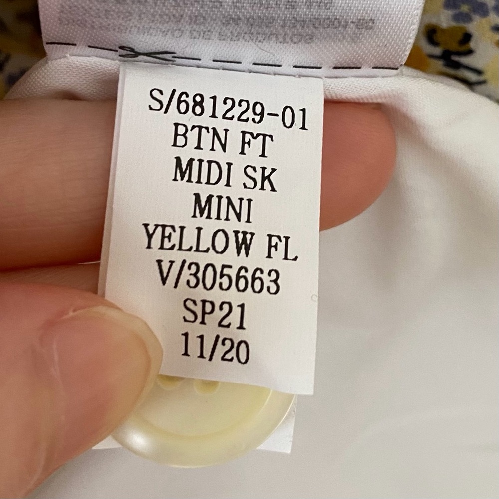 NWOT Gap Yellow Blue Floral A-lined Button Front Maxi Lined Skirt Size 4 - Picture 8 of 9